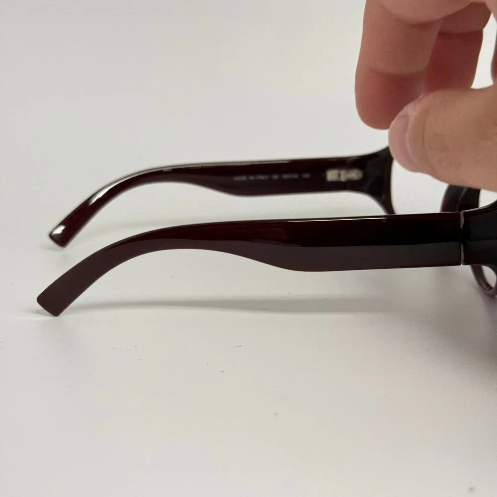 Calvin Klein 758S 052 Burgundy Oval Eyeglass Frames Made in Italy 56-16-125